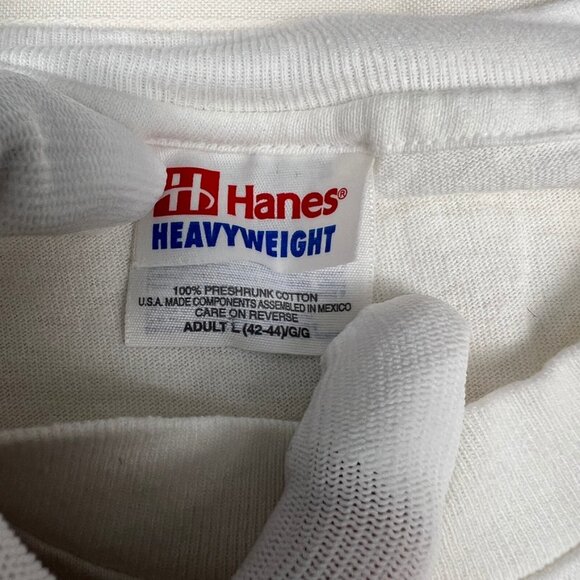 Vintage White Nascar 50th Anniversary Moog Chasis Parts Hanes T Shirt Mens L - Picture 14 of 15